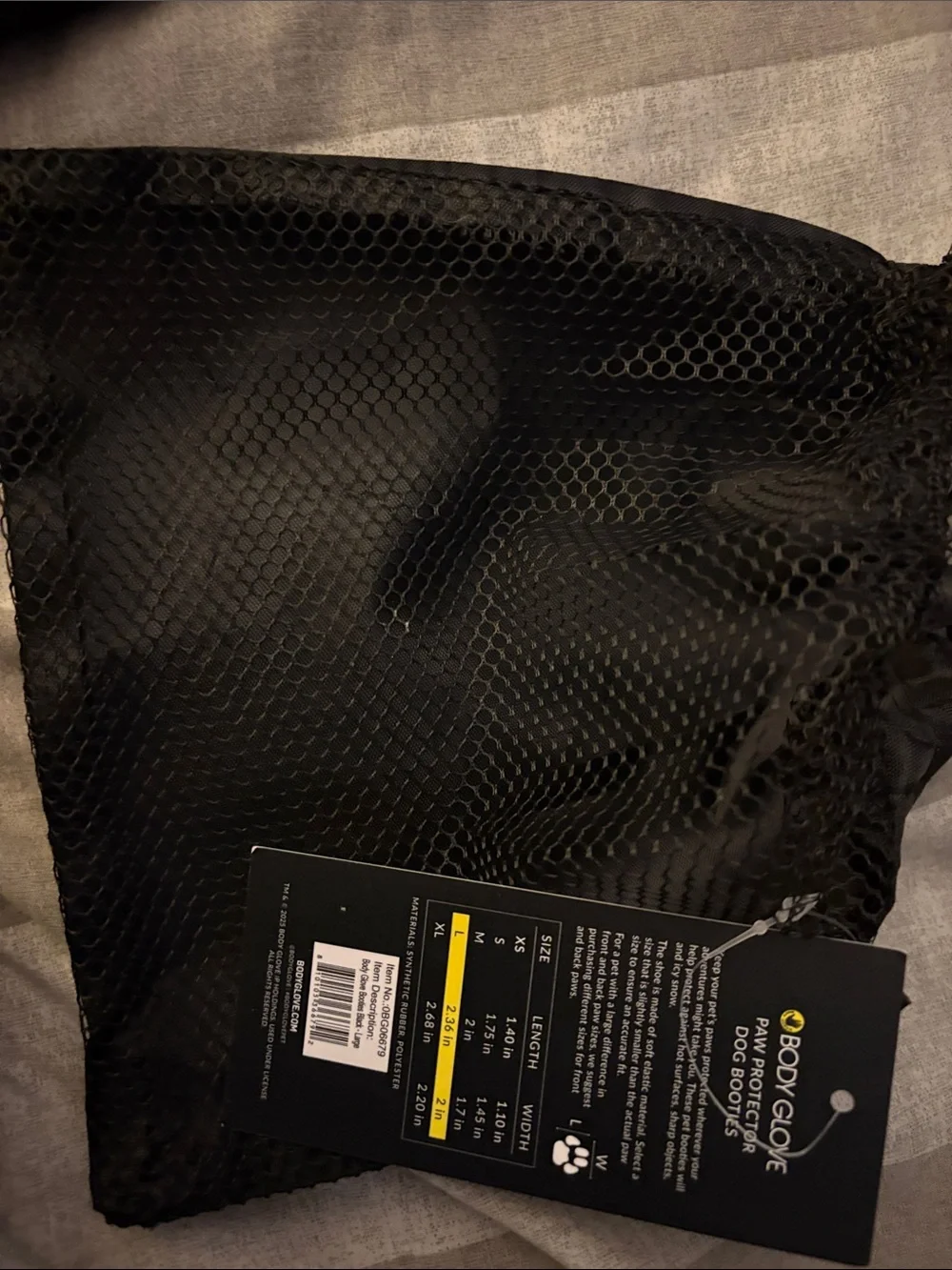 Body Glove Black Dog Boots with White Logo Tag
